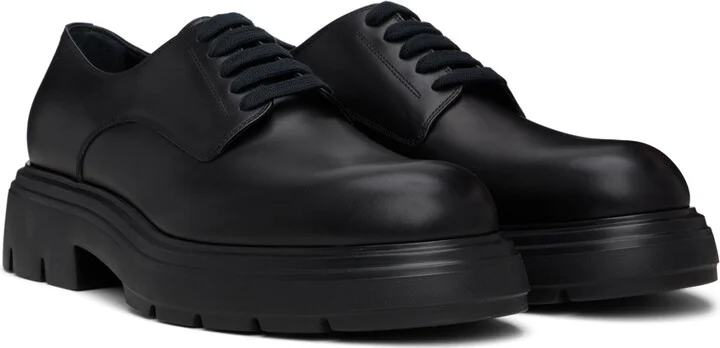 Ferragamo Black Chunky Lace Up Derbys - Image 4