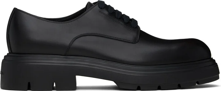 Ferragamo Black Chunky Lace Up Derbys