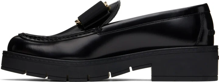 Ferragamo Black Chunky Vara Bow Loafers - Image 3
