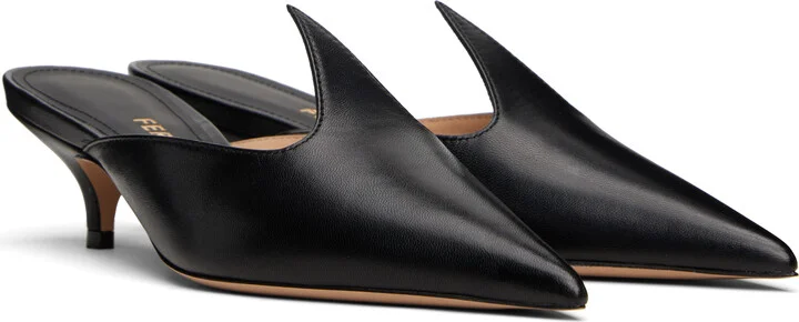 Ferragamo Black Dorye New Flame Sling Mules - Image 4