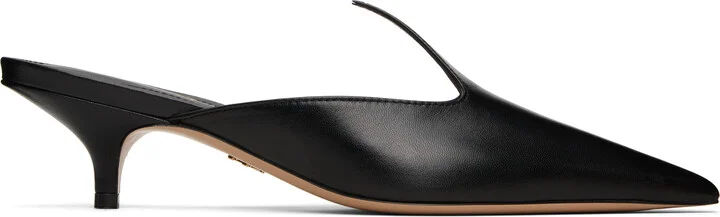 Ferragamo Black Dorye New Flame Sling Mules