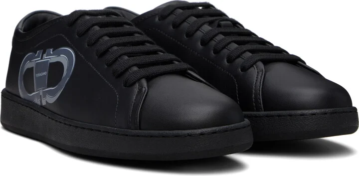 Ferragamo Black Double Gancini Sneakers - Image 4
