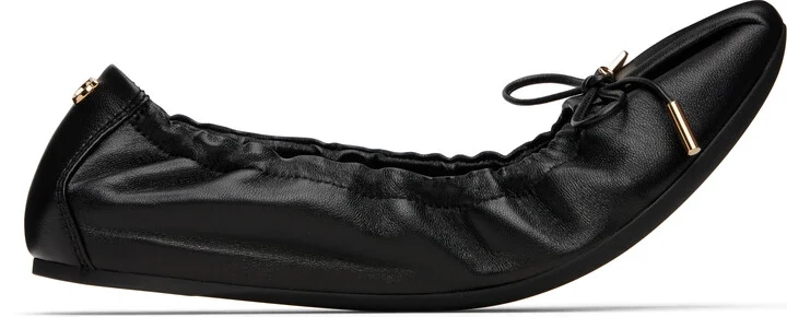 Ferragamo Black Elasticated Ballerina Flats
