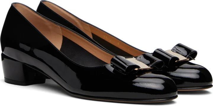 Ferragamo Black Fara Heels - Image 4