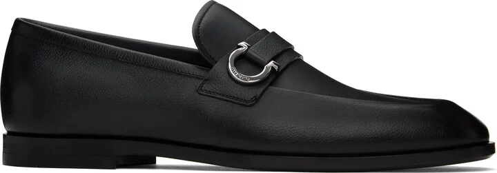 Ferragamo Black Florio Loafers