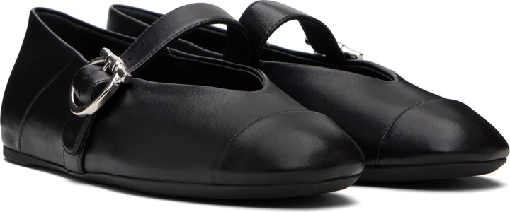 Ferragamo Black Gancini Ballerina Flats - Image 4