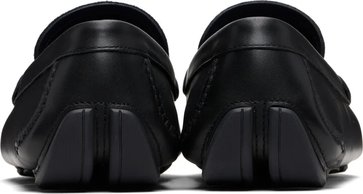 Ferragamo Black Gancini Buckle Driver Loafers - Image 2