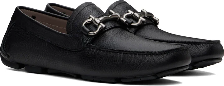 Ferragamo Black Gancini Ornament Driver Loafers - Image 4