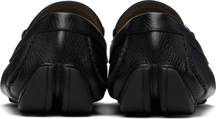 Ferragamo Black Gancini Ornament Driver Loafers - Image 2