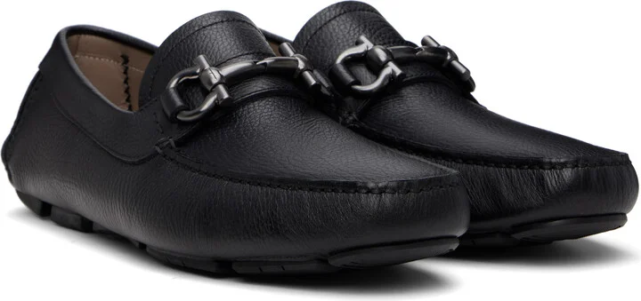 Ferragamo Black Gancini Ornament Driver Loafers - Image 4