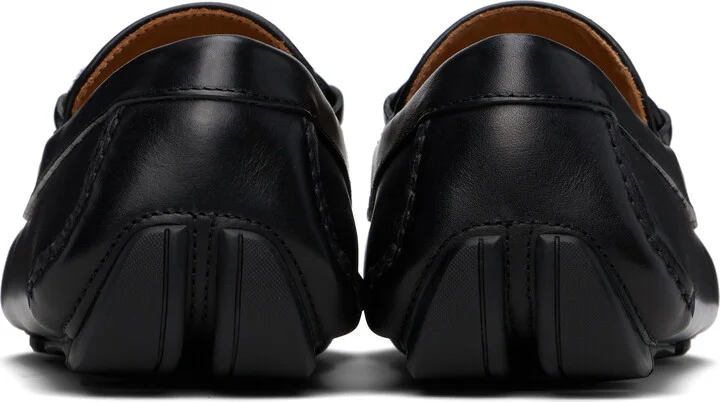 Ferragamo Black Gancini Ornament Driver Loafers - Image 2