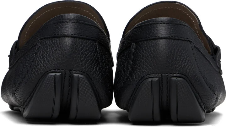 Ferragamo Black Gancini Ornament Driver Loafers - Image 2