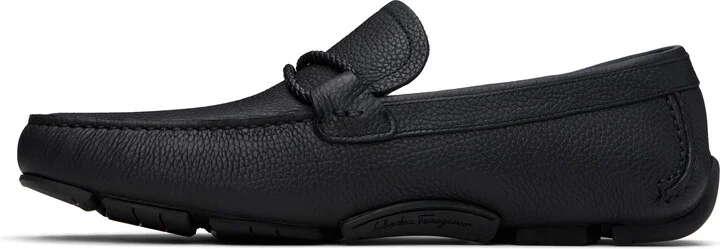 Ferragamo Black Gancini Ornament Driver Loafers - Image 3
