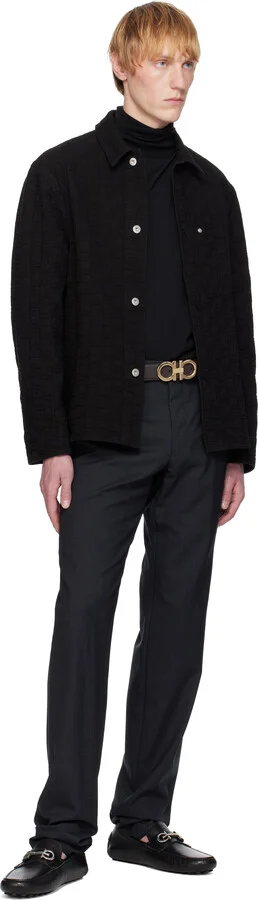 Ferragamo Black Gancini Ornament Driver Loafers - Image 5