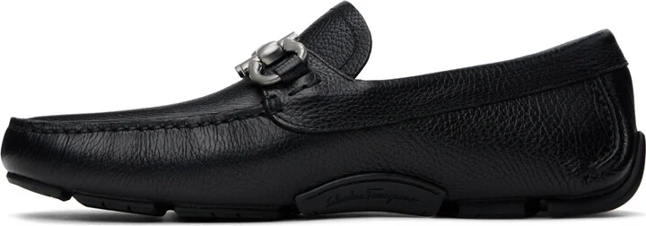 Ferragamo Black Gancini Ornament Loafers - Image 3