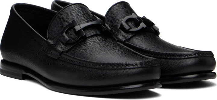 Ferragamo Black Gancini Ornament Loafers - Image 4