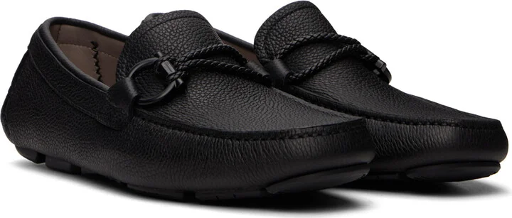 Ferragamo Black Gancini Ornament Loafers - Image 4