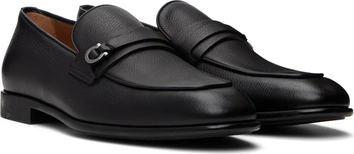 Ferragamo Black Gancini Ornament Loafers - Image 4