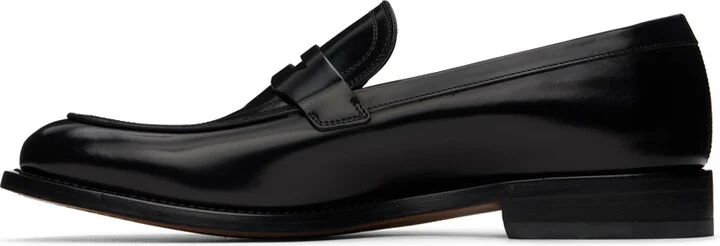 Ferragamo Black Gancini Ornament Loafers - Image 3