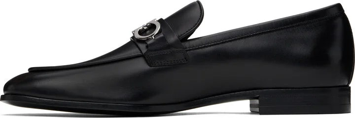 Ferragamo Black Gancini Ornament Loafers - Image 3