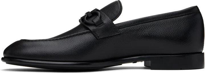 Ferragamo Black Gancini Ornament Loafers - Image 3