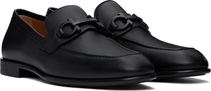 Ferragamo Black Gancini Ornament Loafers - Image 4