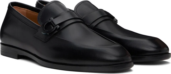 Ferragamo Black Gancini Ornament Loafers - Image 4