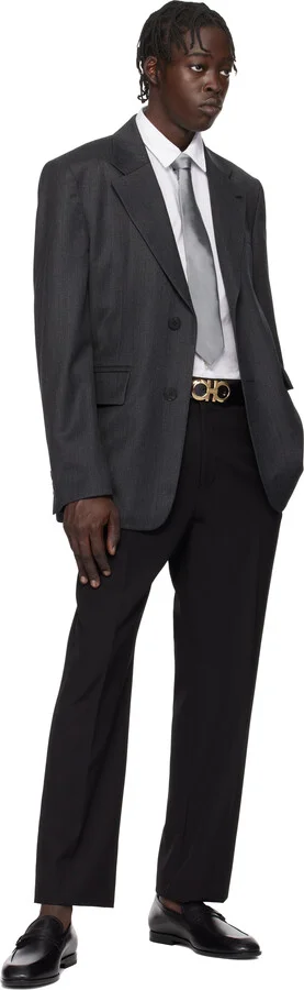 Ferragamo Black Gancini Ornament Loafers - Image 5
