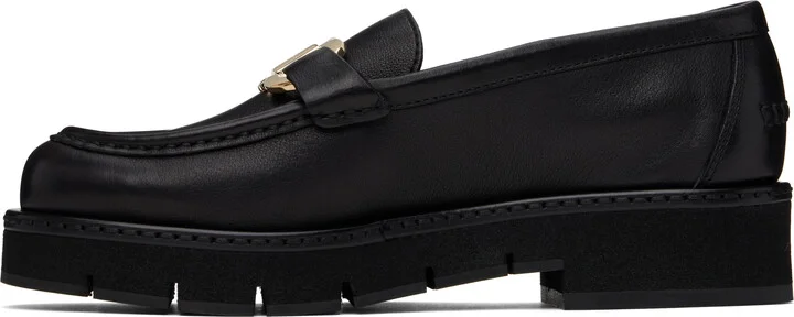 Ferragamo Black Gancini Ornament Loafers - Image 3