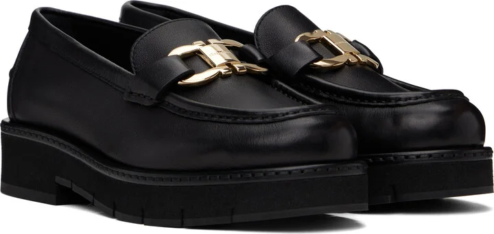 Ferragamo Black Gancini Ornament Loafers - Image 4