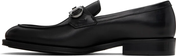 Ferragamo Black Gancini Ornament Loafers - Image 3