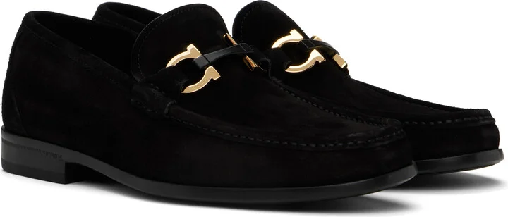Ferragamo Black Gancini Ornament Loafers - Image 4