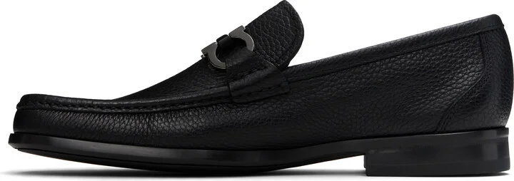 Ferragamo Black Gancini Ornament Loafers - Image 3