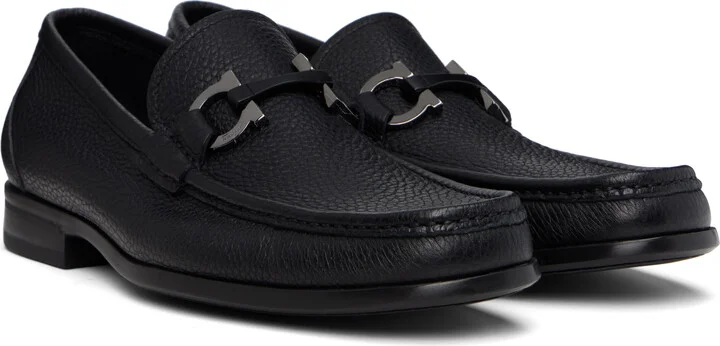 Ferragamo Black Gancini Ornament Loafers - Image 4