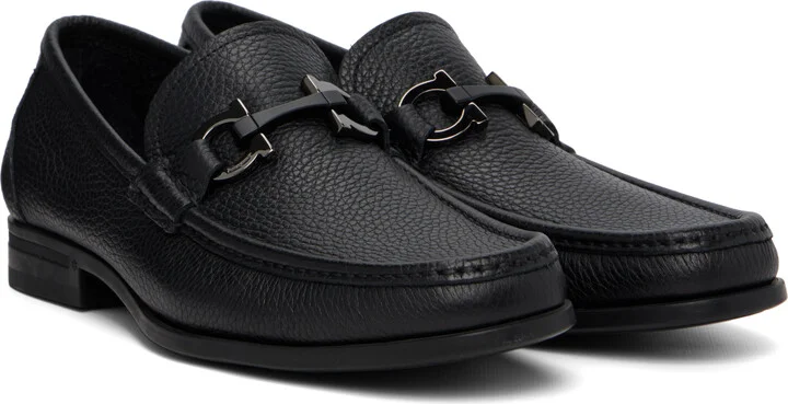 Ferragamo Black Gancini Ornament Loafers - Image 4
