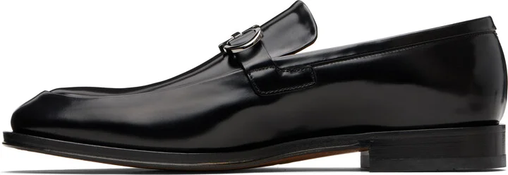Ferragamo Black Gancini Ornament Loafers - Image 3