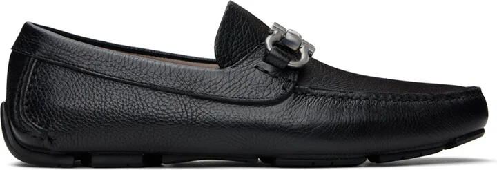 Ferragamo Black Gancini Ornament Loafers