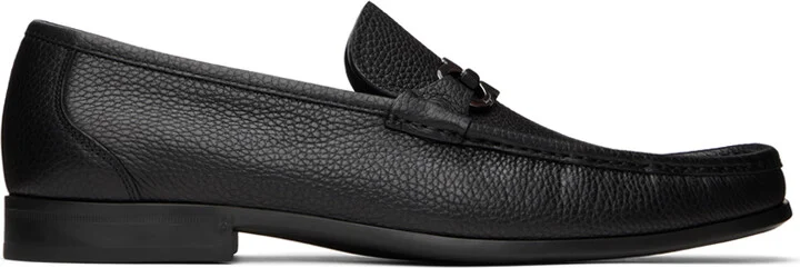 Ferragamo Black Gancini Ornament Loafers