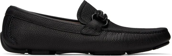 Ferragamo Black Gancini Ornament Loafers