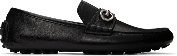Ferragamo Black Gancini Ornament Loafers