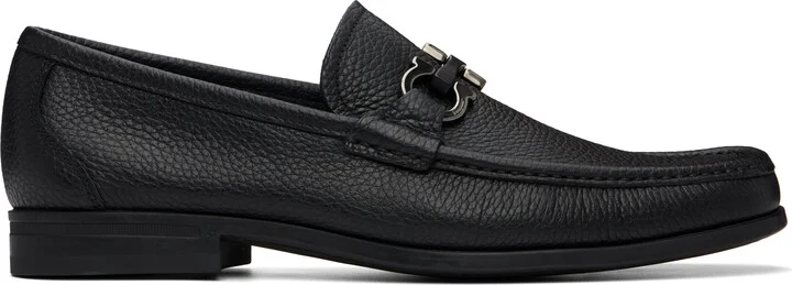 Ferragamo Black Gancini Ornament Loafers