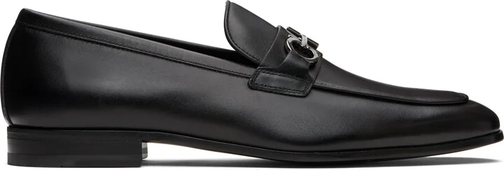 Ferragamo Black Gancini Ornament Loafers