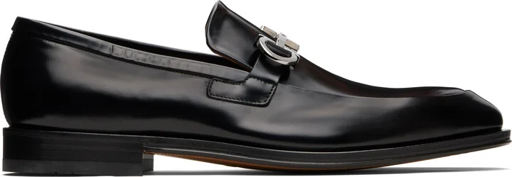 Ferragamo Black Gancini Ornament Loafers