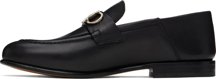Ferragamo Black Gancini Ornament Mule Loafers - Image 3