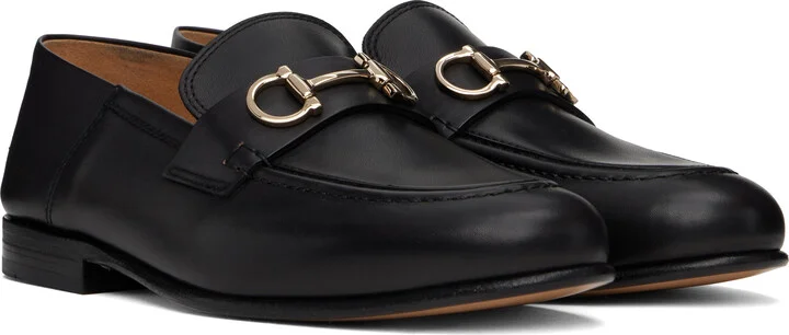 Ferragamo Black Gancini Ornament Mule Loafers - Image 4