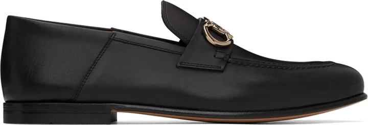 Ferragamo Black Gancini Ornament Mules