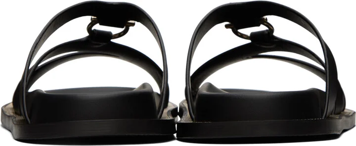 Ferragamo Black Gancini Sandals - Image 2