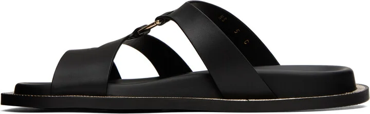 Ferragamo Black Gancini Sandals - Image 3