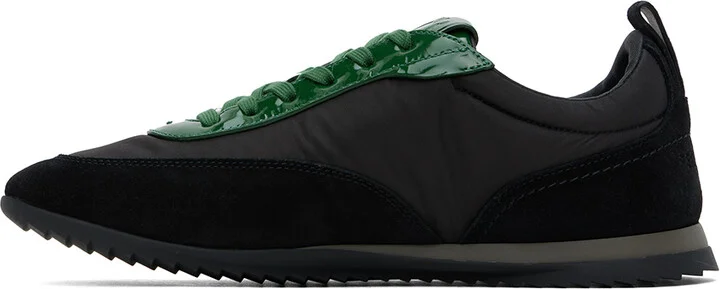 Ferragamo Black & Green Patent Leather Trim Sneakers - Image 3