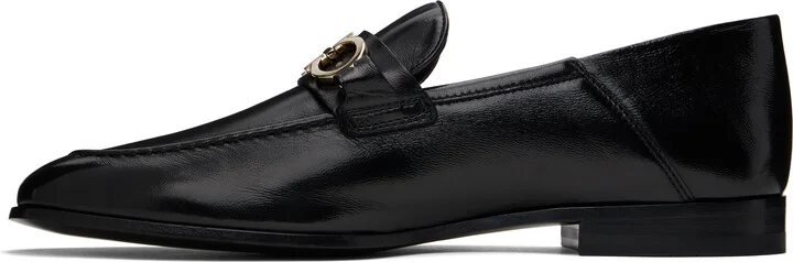 Ferragamo Black Hybrid Gancini Ornament Loafers - Image 3